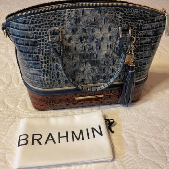 Brahmin gray, tan and black alligator purse NEW, never used - Picture 8 of 9